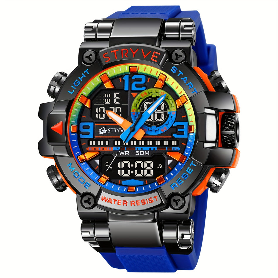 STRYVE Men's Dual Movement Waterproof Sports Watch - Cyprus