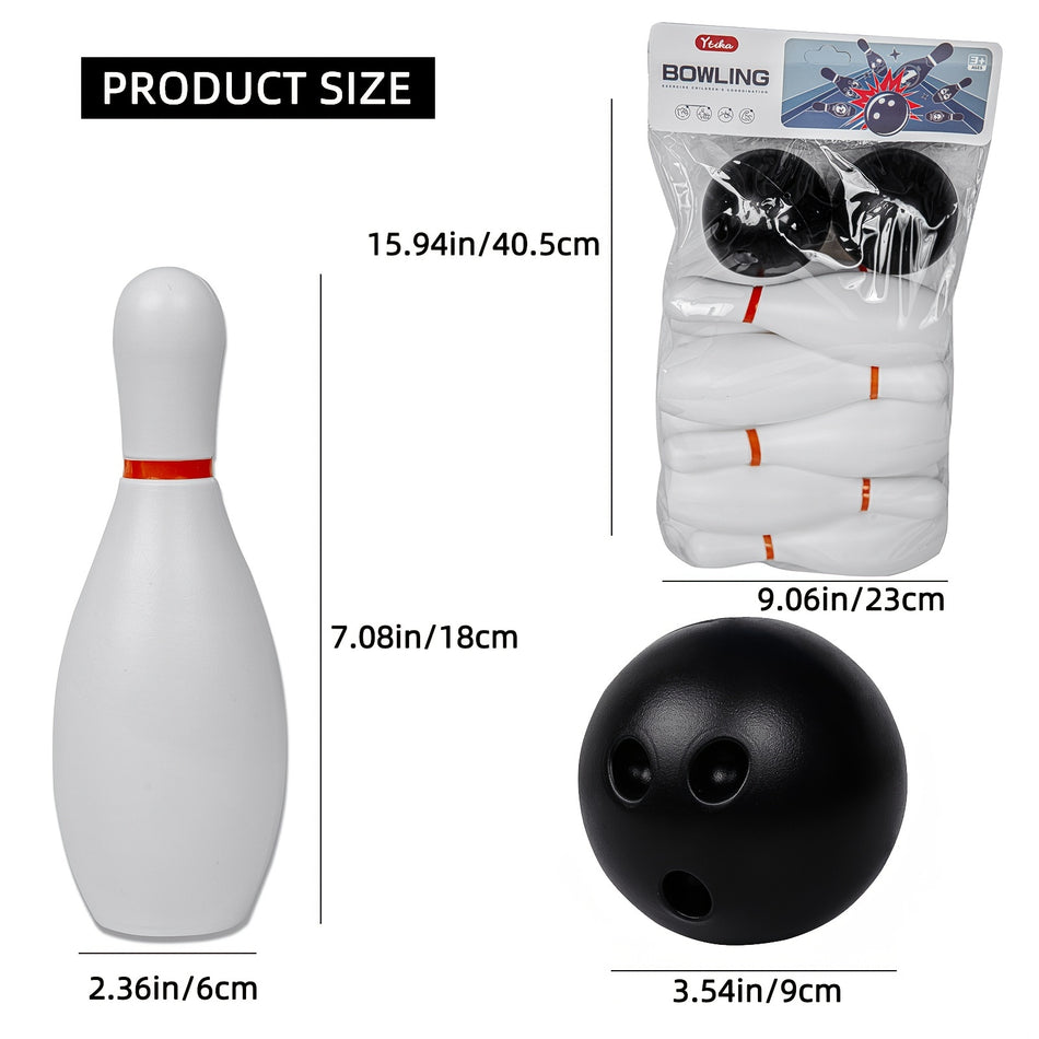 Classic White Bowling Ball Toy Set - Large Size 10 Bottles 2 Balls Indoor Outdoor Sports Toys - Christmas, Halloween Gift - Cyprus