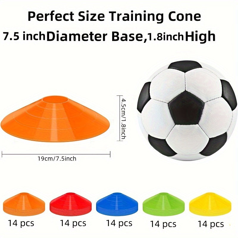 71-Piece Durable PE Soccer Training Cones Set with Carry Bag - Cyprus