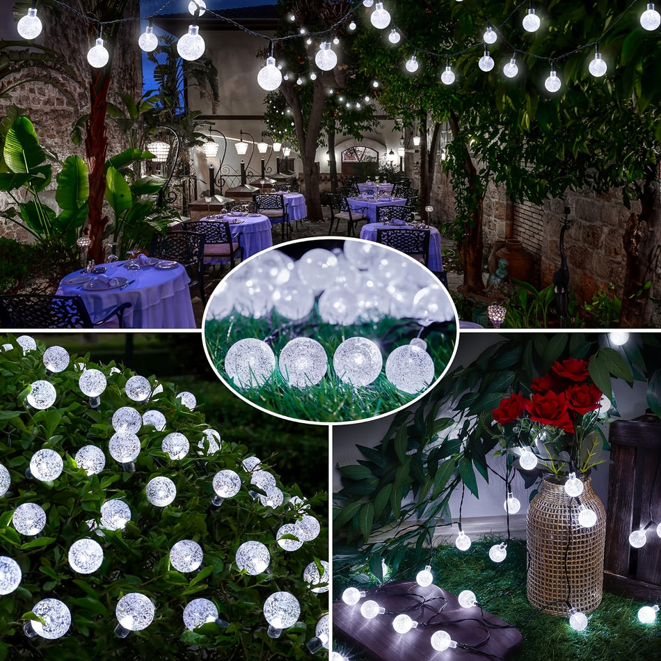 Solar Crystal Ball String Lights - Create a Magical Ambiance with 8 Lighting Modes - Cyprus