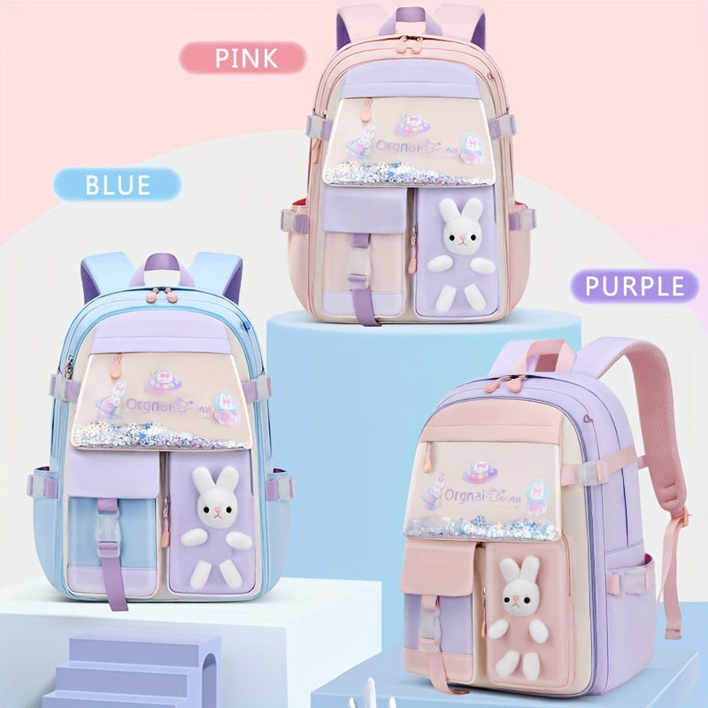 Cute Princess Style Little Rabbit Doll Backpack with Colorful Sequins - Cyprus