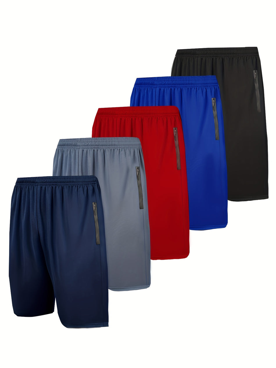 Men's Zipper Pockets Active Sports Shorts - Cyprus