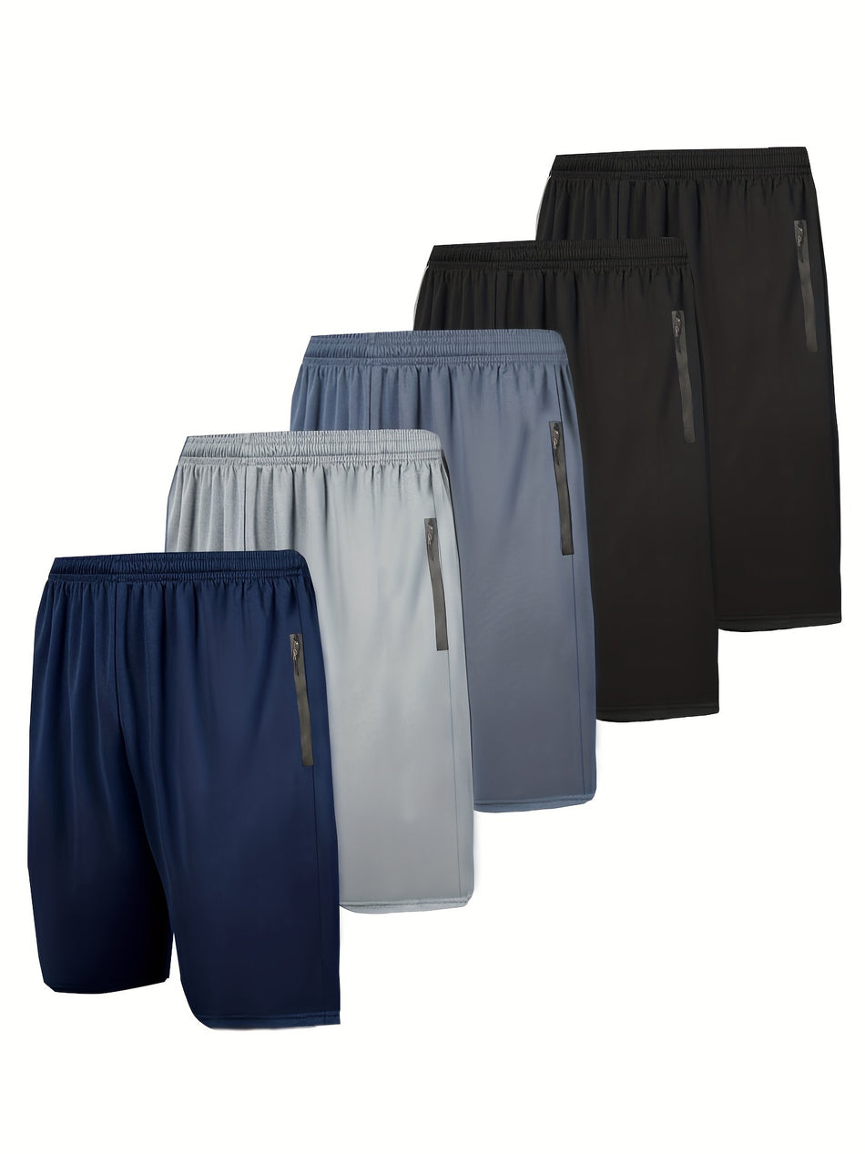 Men's Zipper Pockets Active Sports Shorts - Cyprus