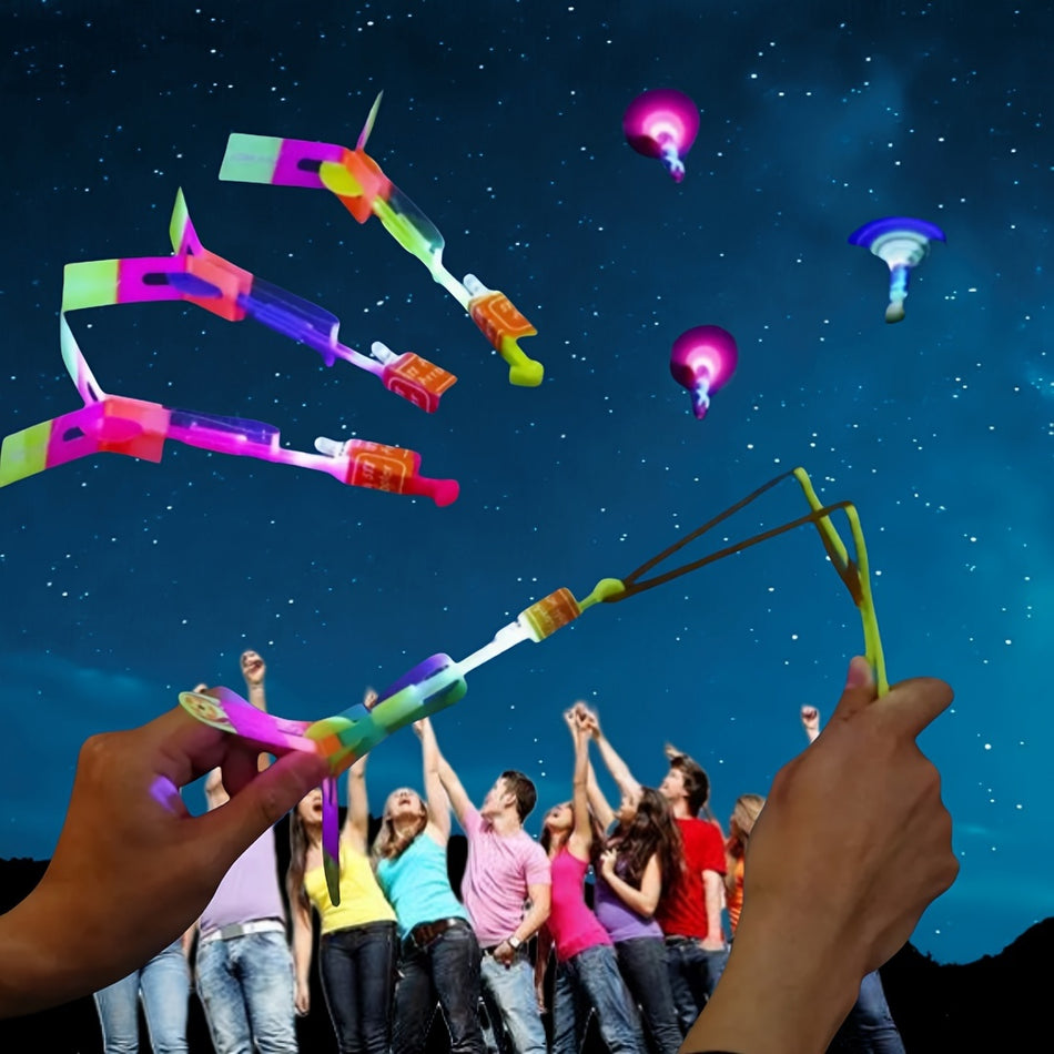 LED Light -up Rocket & Helicopter Flying Toys (6/12 PCs) - Perfekt für Partys und Geschenke - Zypern