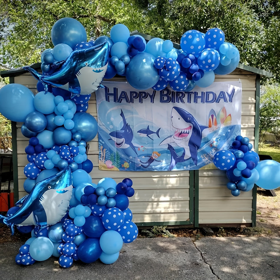 🔵 Köpekbalığı ve Palyaço Folyo Balonları ile Okyanus Partisi Balon Seti - Çocuk Kutlamaları İçin Mükemmel - Kıbrıs