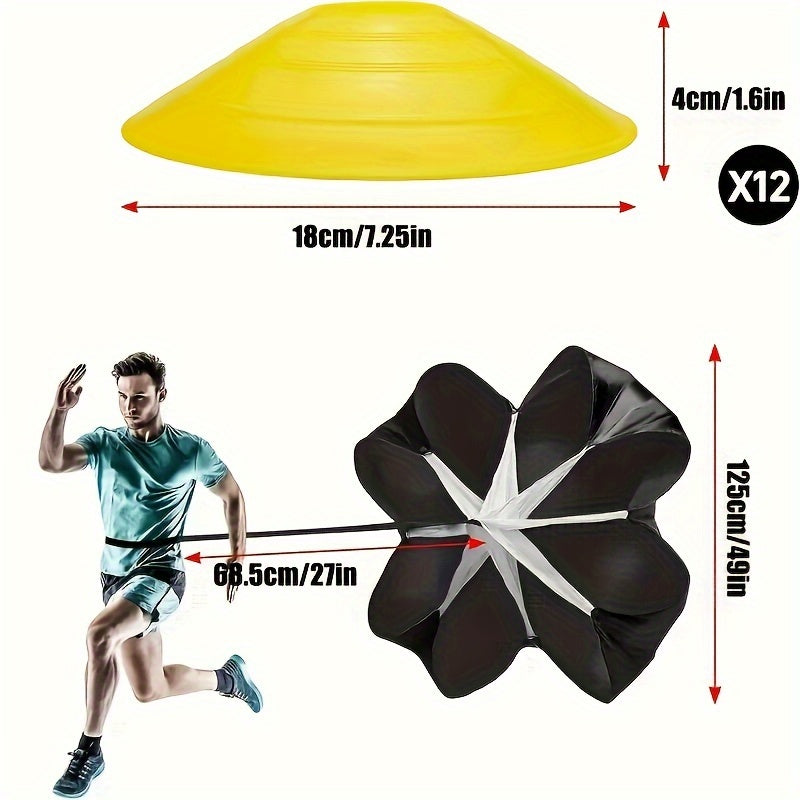 Premium Soccer Agility Training Kit mit Leiter, Zapfen, Fallschirm und Einsätzen - Zypern