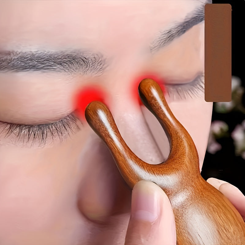 Natural Sandalwood Gua Sha Tool for Facial Massage and Acupoint Therapy