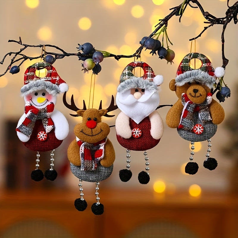 Festive Christmas Hanging Pendant Set - Santa, Snowman, Reindeer, And Bear - Cyprus