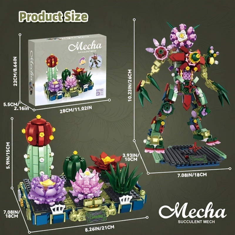 Succulent Mecha Transformer Building Block Set - Cyprus