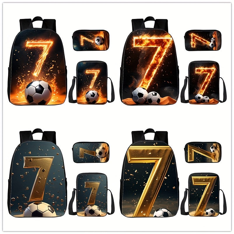 "Football Number 7 Pencil Case Crossbody Bag Schoolbag Set - Cyprus"