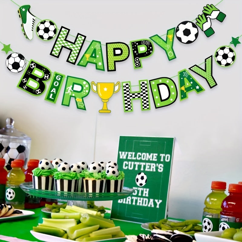🔵 Football Sports Birthday Party Banner & Decor Set - Cyprus