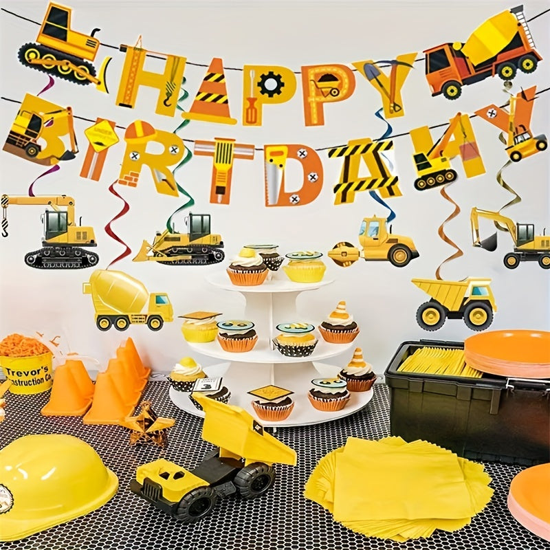 Bob The Builder - 6pcs Construction Sanging Swirls décorations pour les fêtes pour enfants