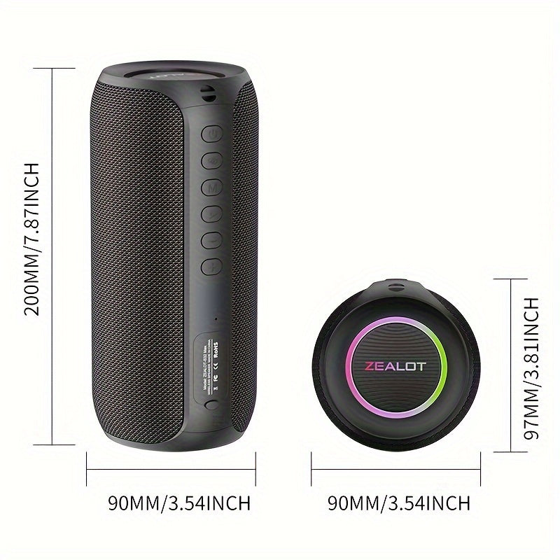 ZEALOT 20W Portable Wireless Subwoofer Speaker with HiFi Sound & 16 Hour Battery Life