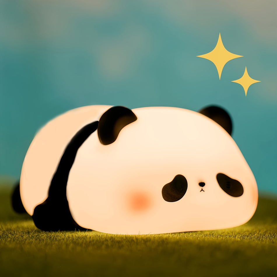 YETHKE Adorable Panda Silicone Pat Light - USB Rechargeable, 3-Level Dimmable Soft Glow - Cyprus