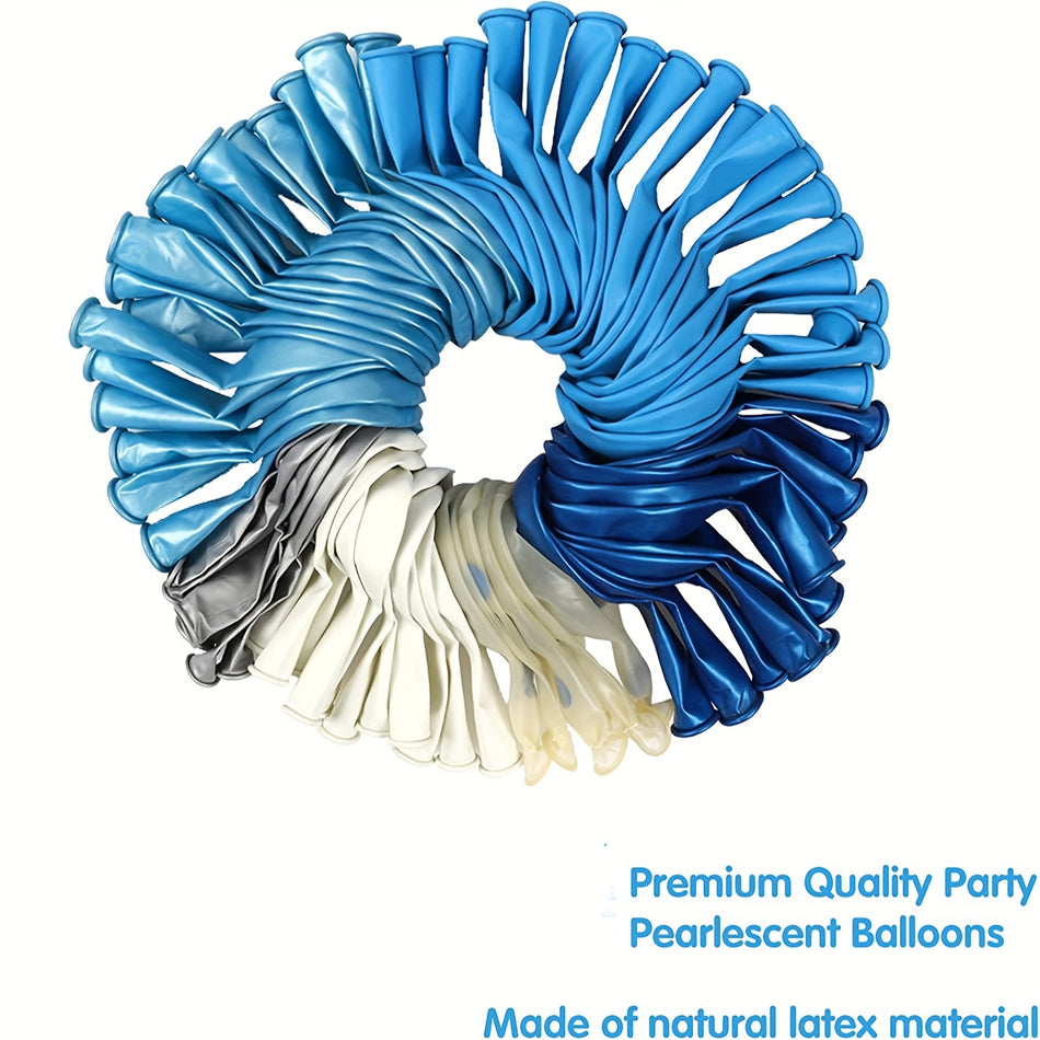 "106Pcs Shark Ocean Balloon Set - Blue Arched Party Decoration - Various Blue Shades & White, 14+ Age Group - Cyprus"