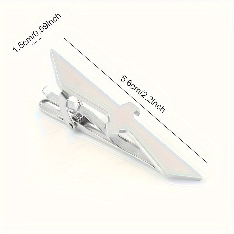 Geometric Bird Design Men's Fashion Tie Clip - Sleek Alloy, Multifunctional Accessory Tie Clips For Men - Cyprus