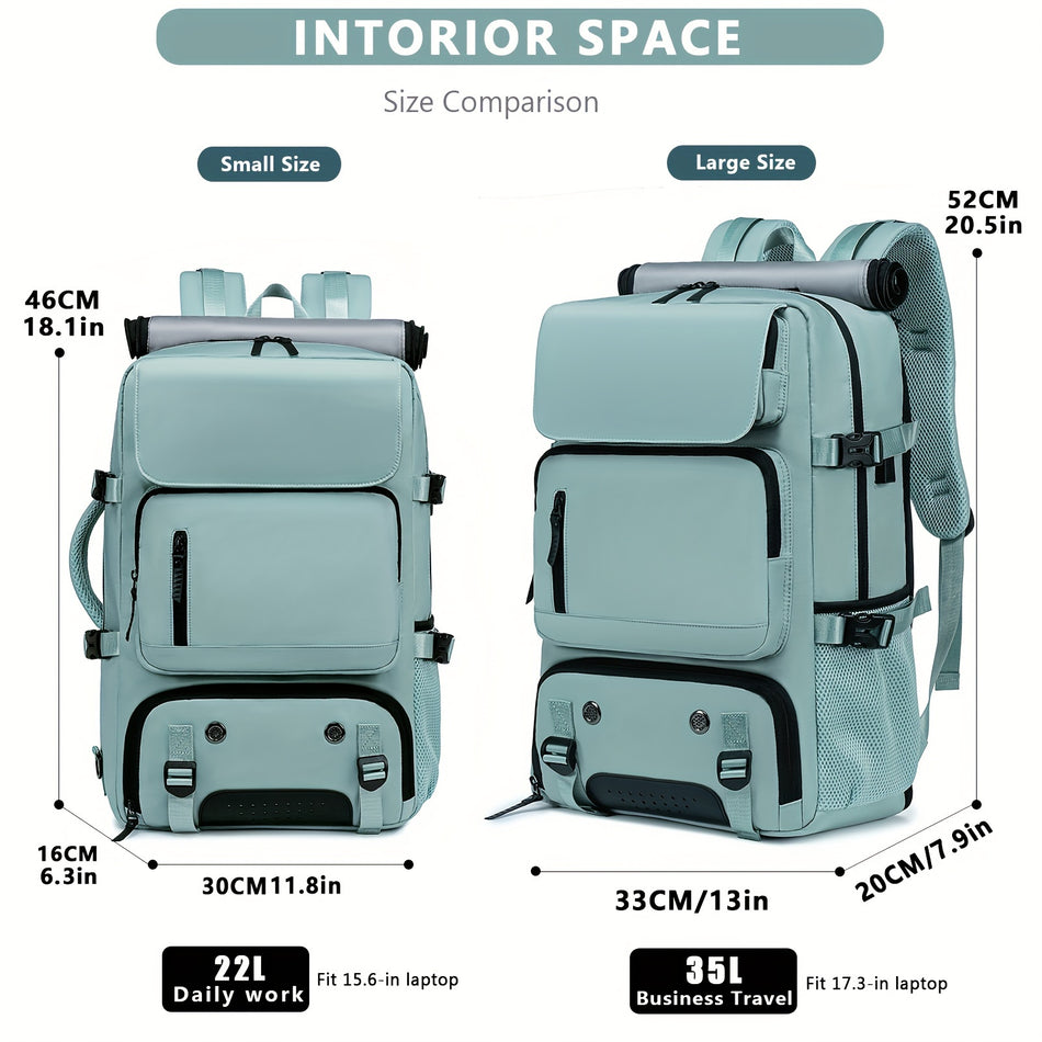 Large Capacity Waterproof Backpack with Shoes Compartment & USB Port - Ideal for Hiking & Business - Cyprus