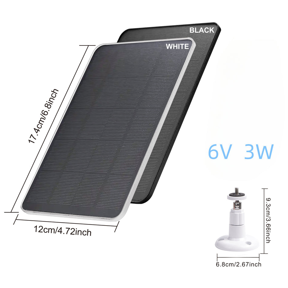 Solar Panel Charger 1/2 Pack - Insulated Material, 360° Adjustable Mount, Steady Output for Low-Power Security - Cyprus