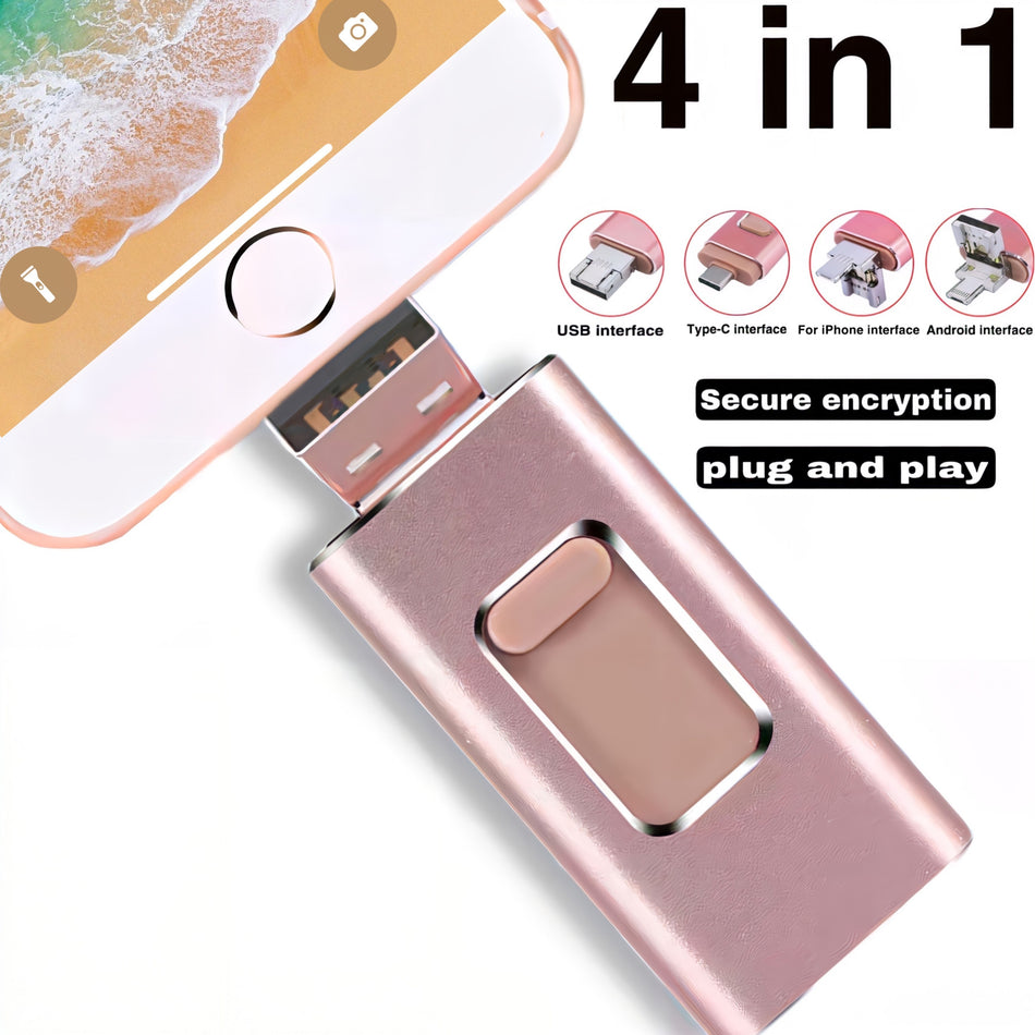 4-In-1 USB Stick 128GB|High-Speed Flash Drive - Cyprus