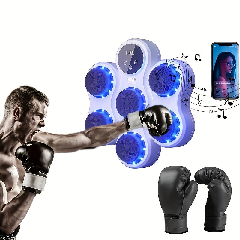 Pad cible de boxe monté sur mur intelligent avec musique - gadget d'entraînement de fitness rechargeable USB