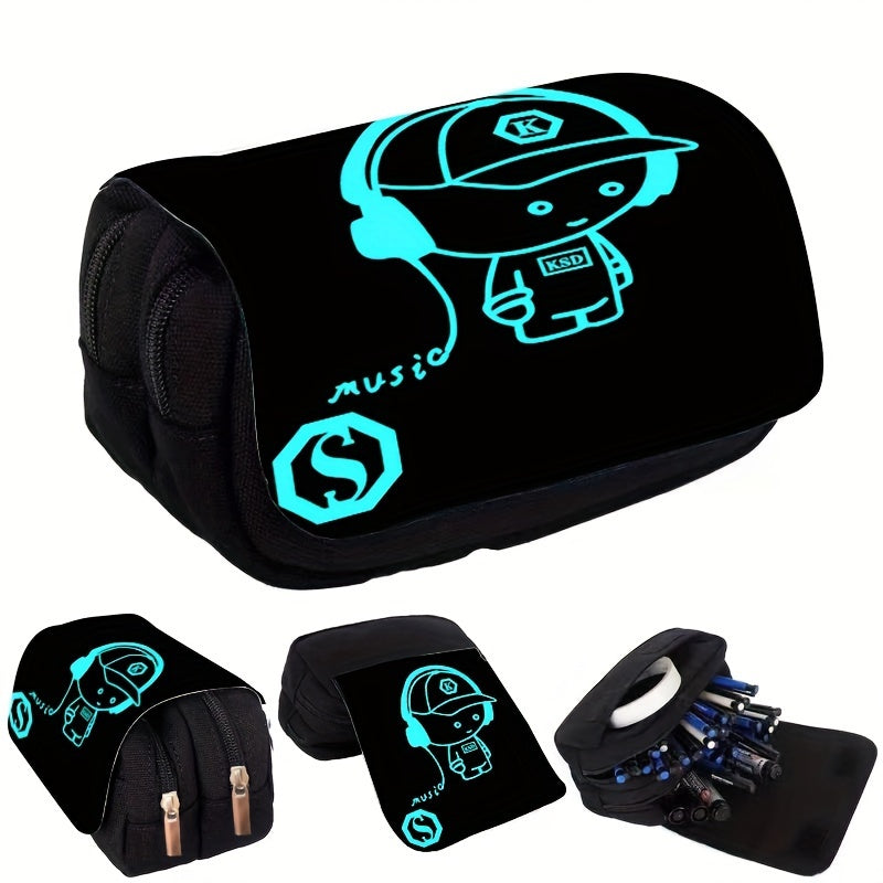 Boy's Cartoon Music Printed Coin Purse - Μεγάλη χωρητικότητα τσάντα διπλής στρώσης - Κύπρος