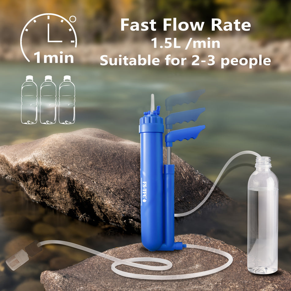 Filtre à eau portable en 6 étages avec ultrafiltration de 0,01 micron pour les aventures en plein air