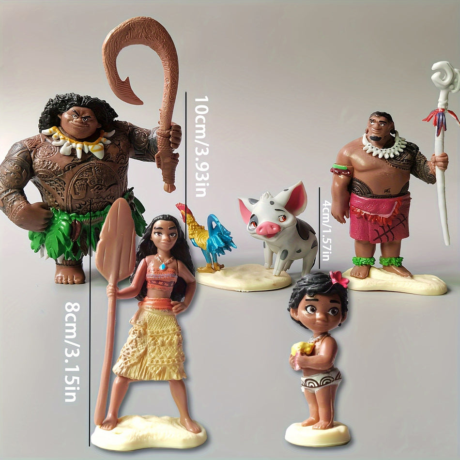 Moana & Friends 6 -teilige Actionfigur Set - Maui, Chef Tui - Perfektes Weihnachtsgeschenk für Alter 14+ - Zypern