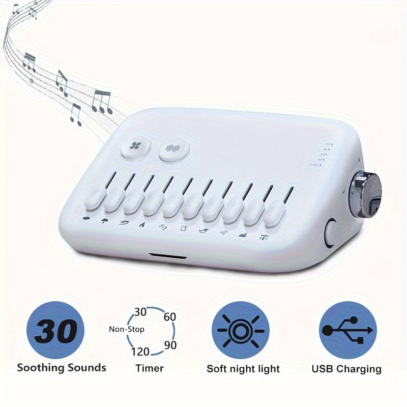 Mini Sleep Sound Machine mit 10 natürlichen Geräuschen und weißem Geräusch