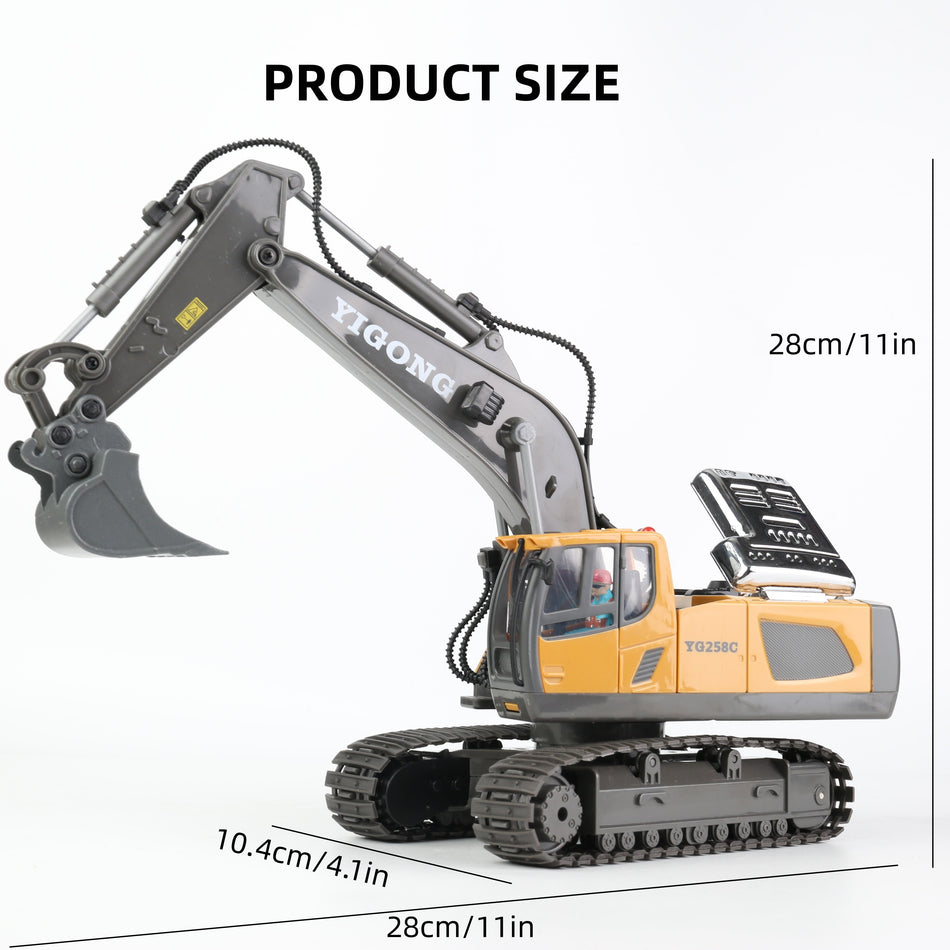 11-Channels RC Excavator Alloy Plastic Engineering Vehicle - For 6-10 Years Old Kids - Cyprus