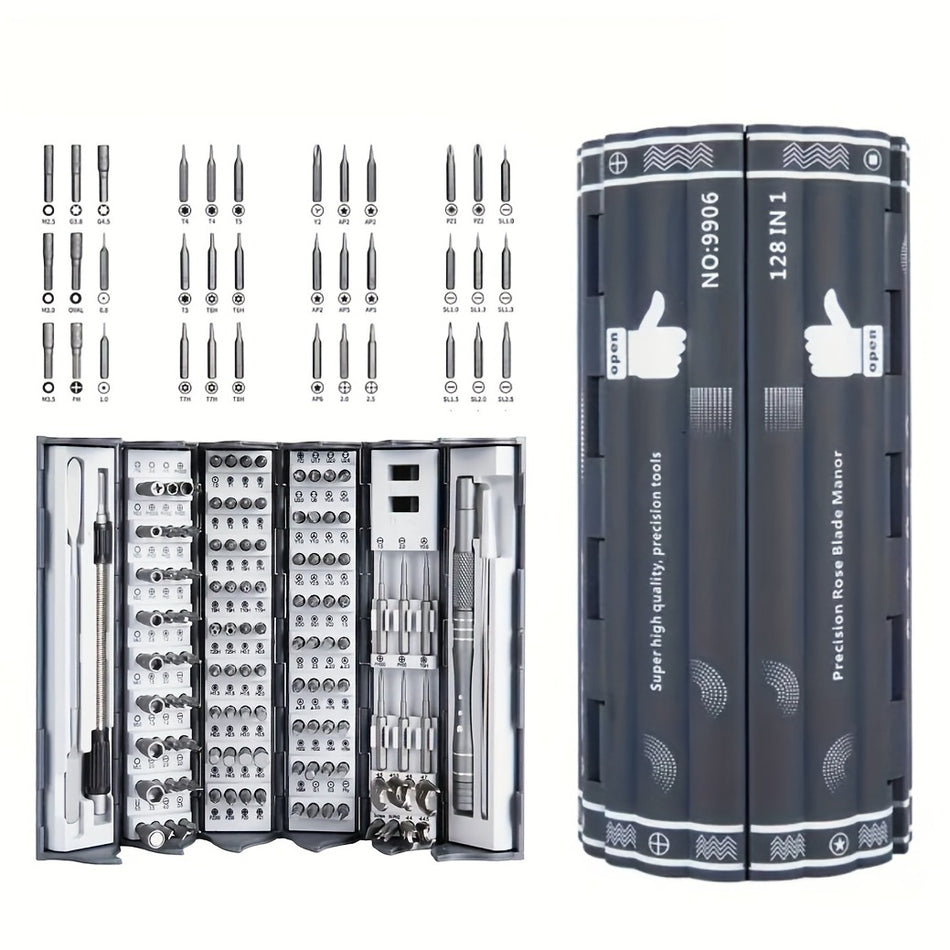 Ultimate 128-in-1 Precision Screwdriver Kit With Magnetic, Flexible Shaft - Durable Tech & Game Repair Tools, Ideal Gift