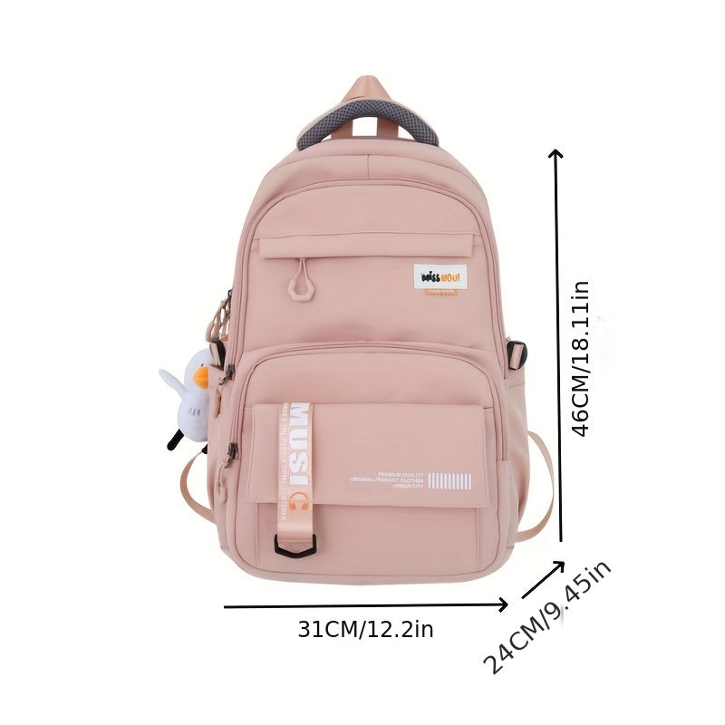 Large Capacity Casual Backpack with Pendant - Cyprus