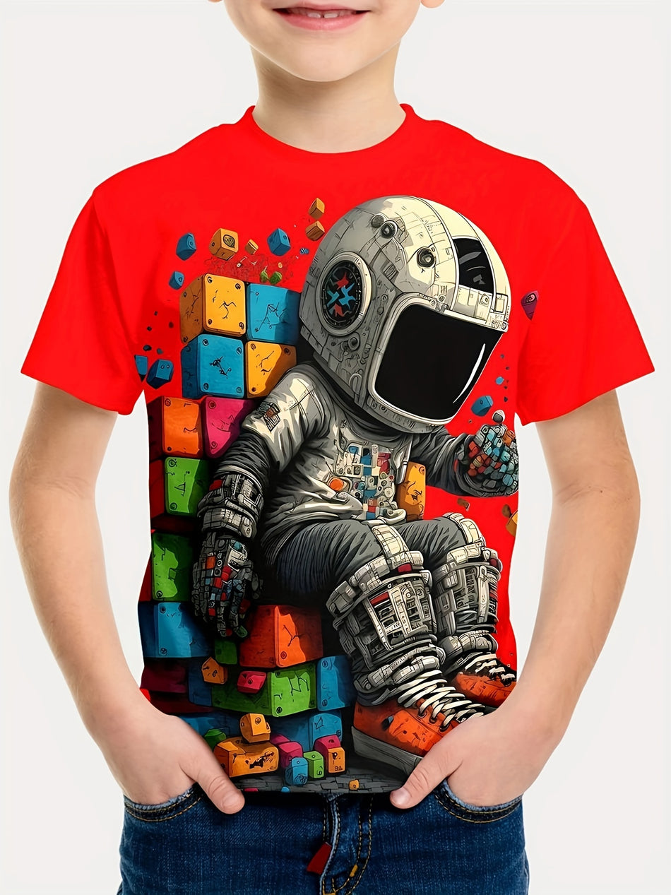 Vintage Astronot 3d Baskı Boys Creative Tee - Kıbrıs