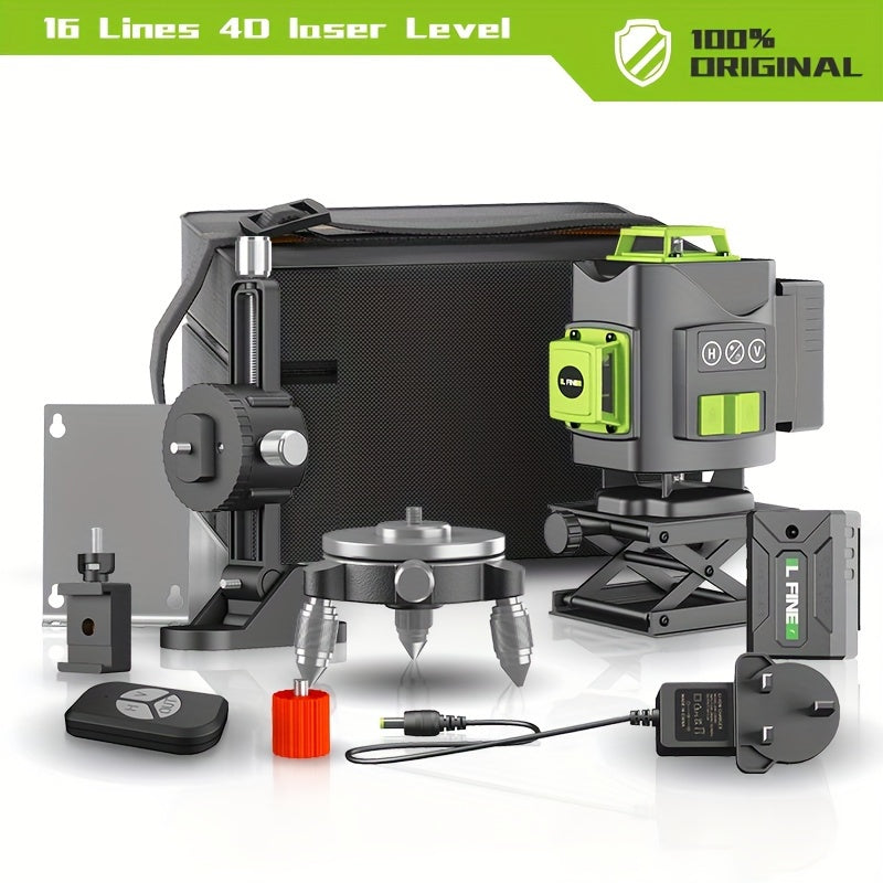 LFINE 12/16 Lines Self-Leveling Cross Line Laser Level with Rechargeable Battery