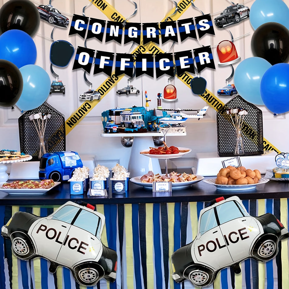 🔵 Police Themed Party Decorations Set - For Boys Police Birthday Party, Retirement Supplies - Cyprus