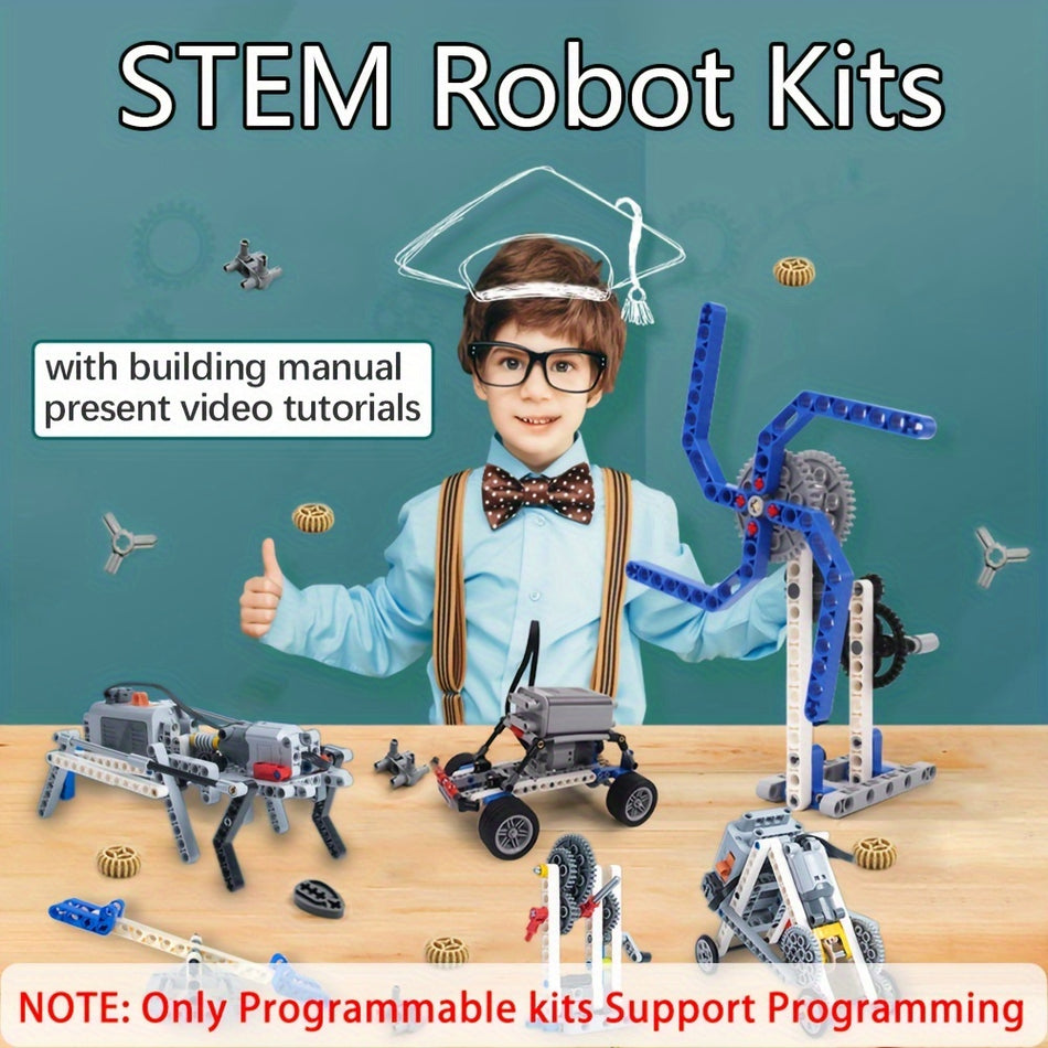 STEM Robot Kit 630pcs with Video Tutorials for Kids - Programmable DIY Car & Plane Models - Cyprus