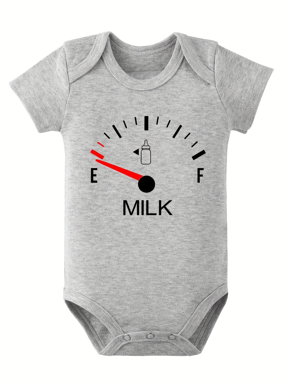 Cute Milk Countdown Print Pure Cotton Romper - Cyprus