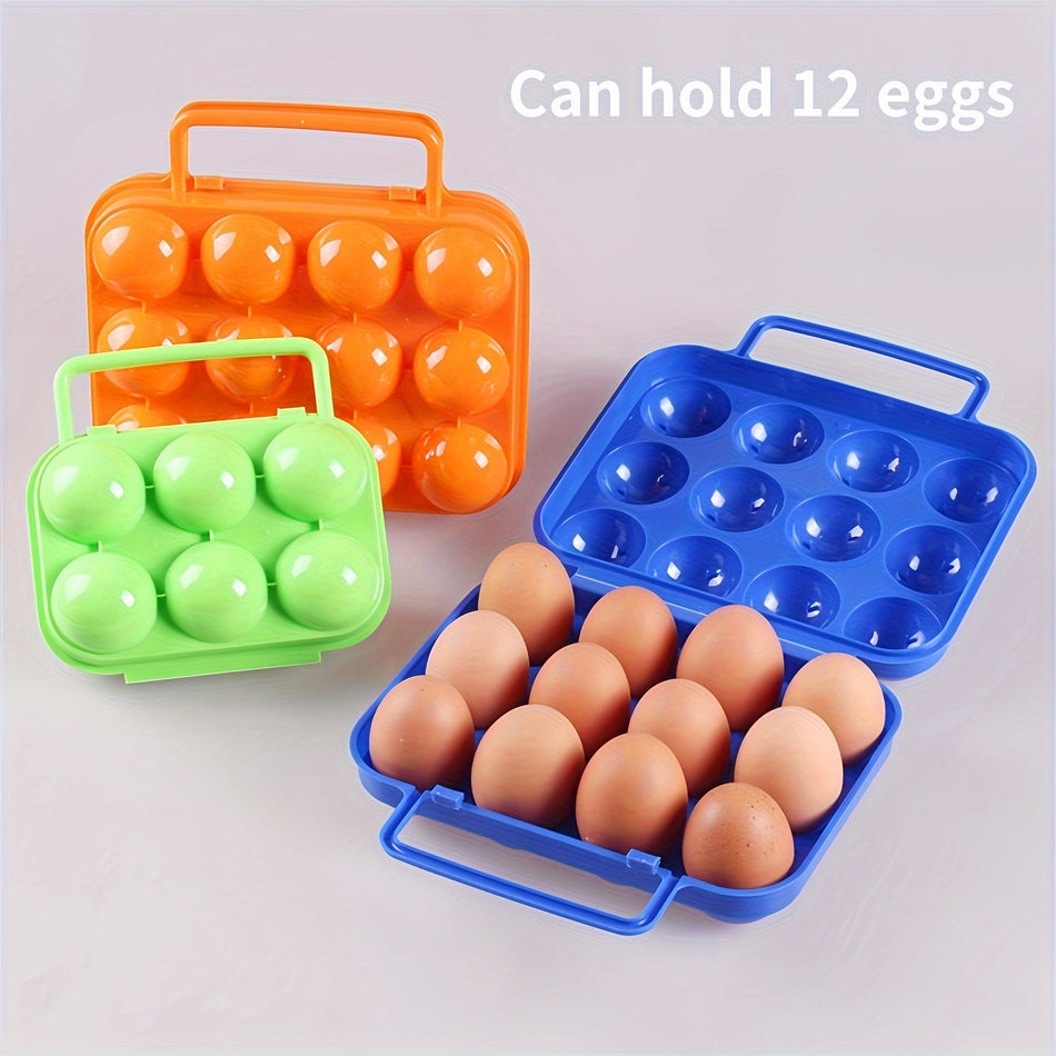 Portable Egg Carrier - Shockproof 12-Slot Storage Box for Camping and Home Use