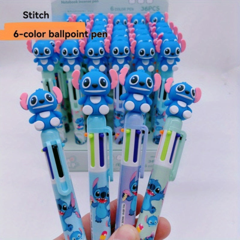 Stitch 6-Color Gel Ink Rollerball Pens for Students & Office - Cyprus