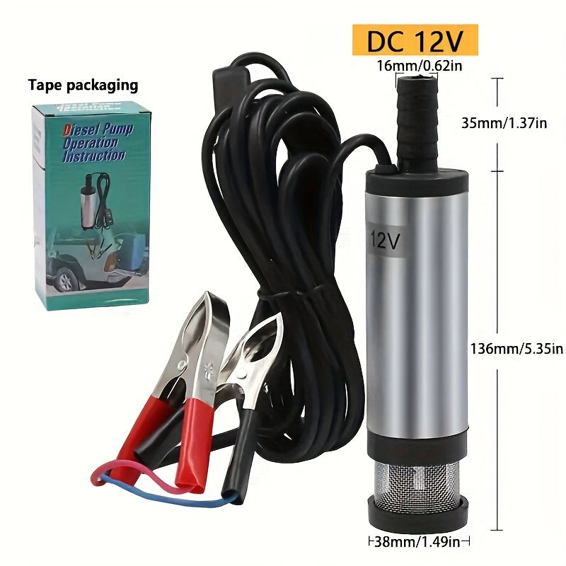 12V Submersible Electric Oil Pump with Removable Filter and Aluminium Alloy Housing