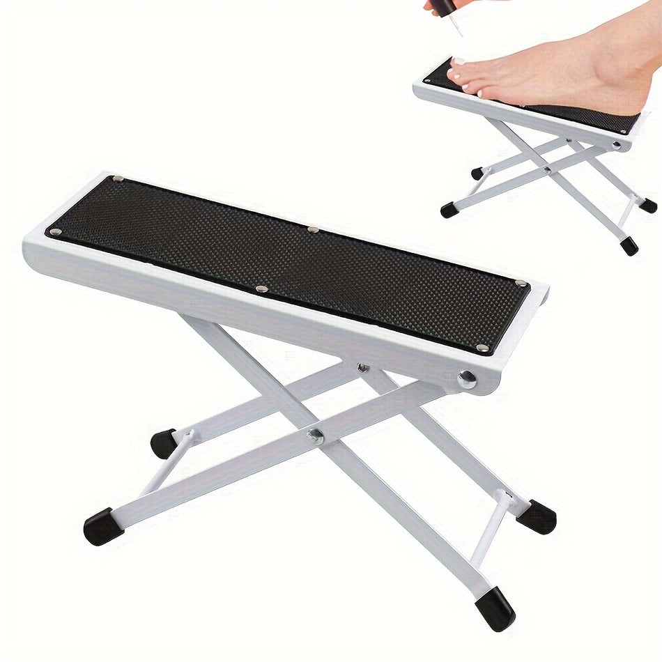 4-Level Adjustable White Pedicure Foot Rest with Toe Separator - Non-Slip, Sturdy Legs for At-Home Spa Treatments - Cyprus