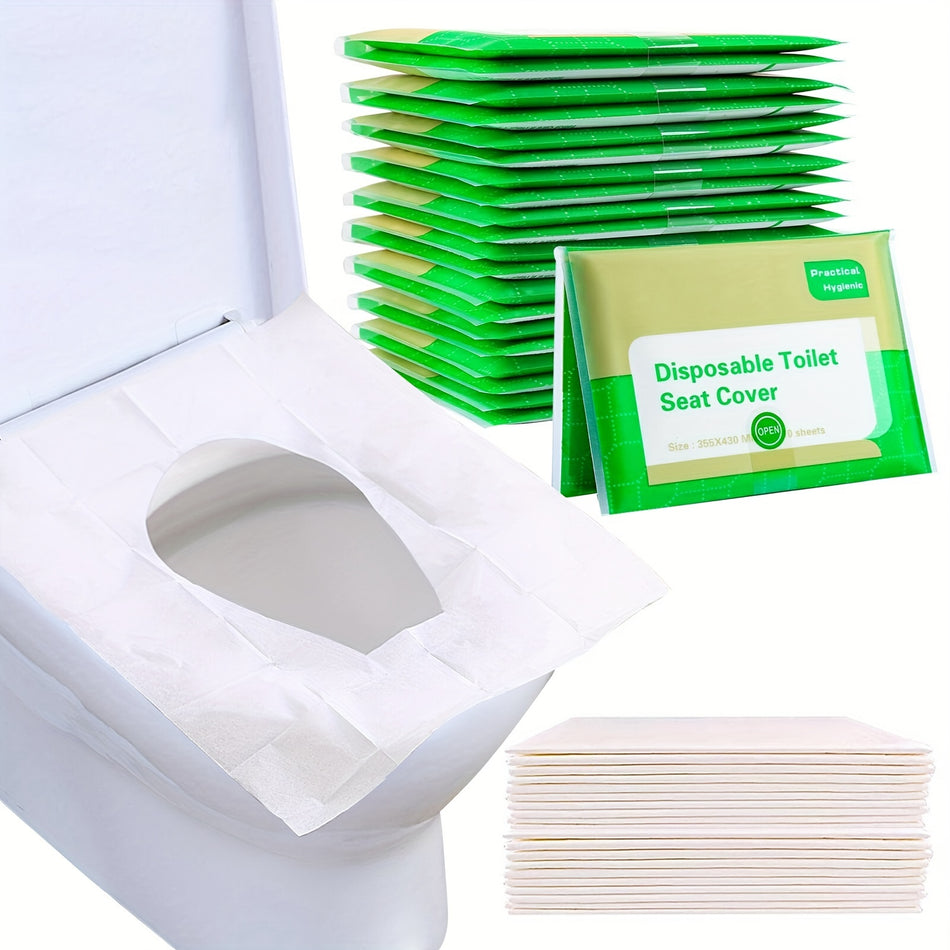 10pcs Flushable Travel Toilet Seat Covers - Hygienic Essentials for Adults on the Go