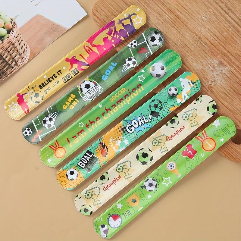 Sports Theme Party Football Wristband, Soccer PVC Slap Bracelets - Fits All - Cyprus