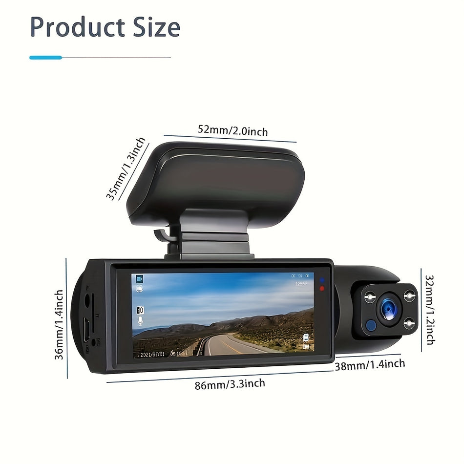 "Free 64GB Card, Dash Cam For Cars, 1080P Dual Camera, Night Vision - Cyprus"