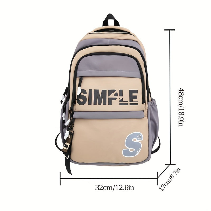 Campus ρετρό casual σακίδιο, μεγάλη χωρητικότητα Multi -Layer Backpack Schoolbag, Ζευγάρι τσάντες - Κύπρος