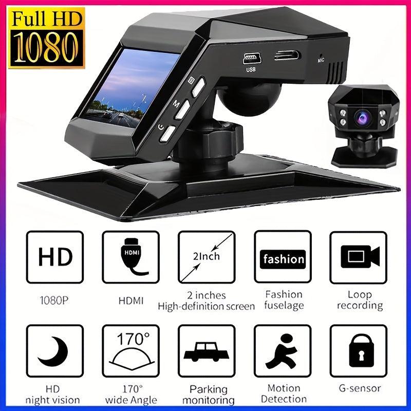 "1080P Full HD Dash Cam Car Video Recorder - Night Vision, Parking Monitor - Cyprus"