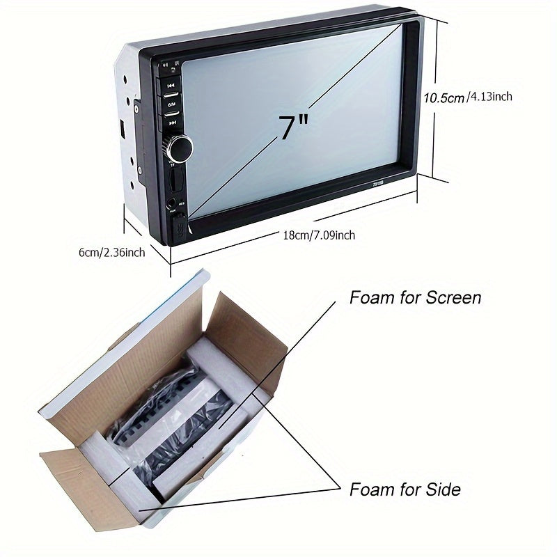 Hippcron Car MP5 Dual-Core Radio with CarPlay & AndroidAuto - 7" Touch Screen - MirrorLink - Cyprus