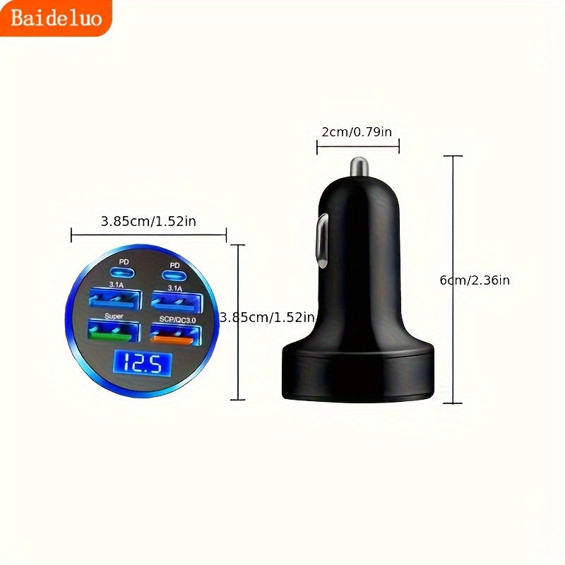 Baideluo 6-Port Car Charger Adapter with PD & QC 3.0 - Cyprus