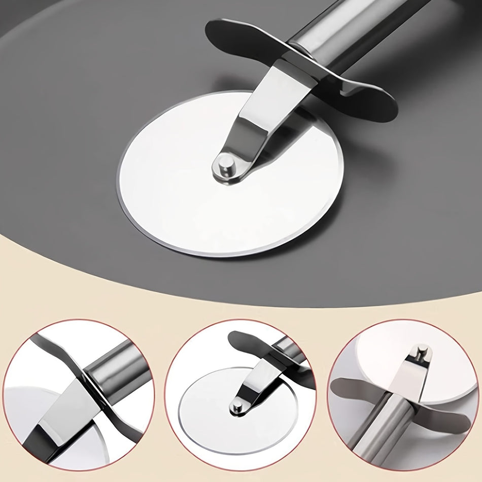 Effortlessly Slice Perfect Pizzas with Stainless Steel Pizza Wheel Knife - Cyprus