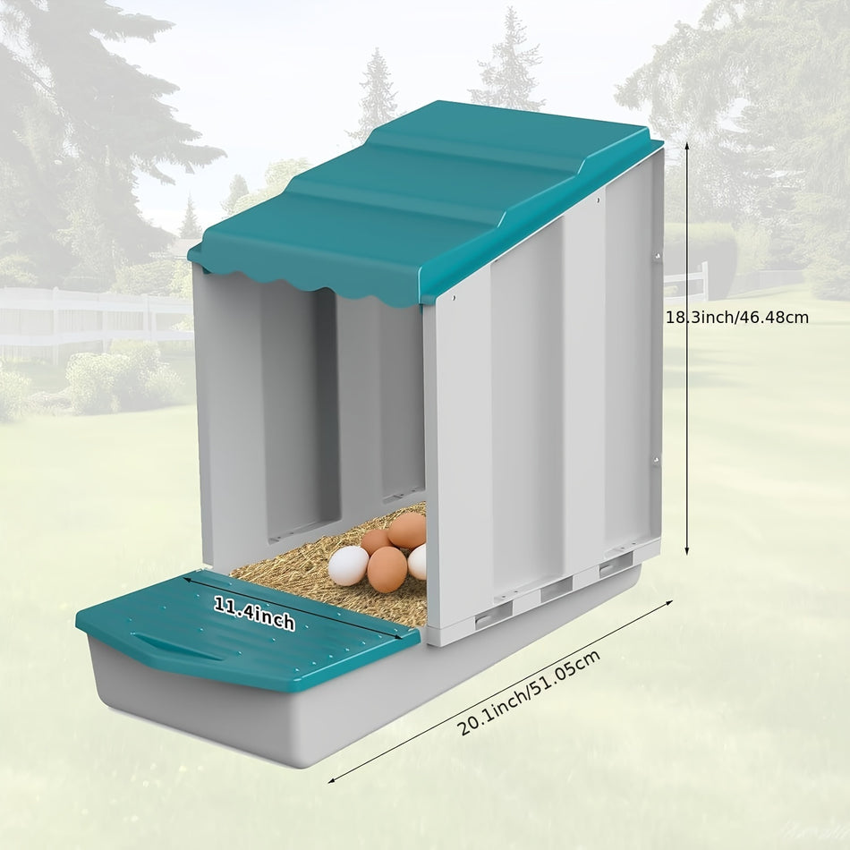 Plastic Dual-Chamber Chicken Nesting Box Set - Easy Clean & Battery-Free