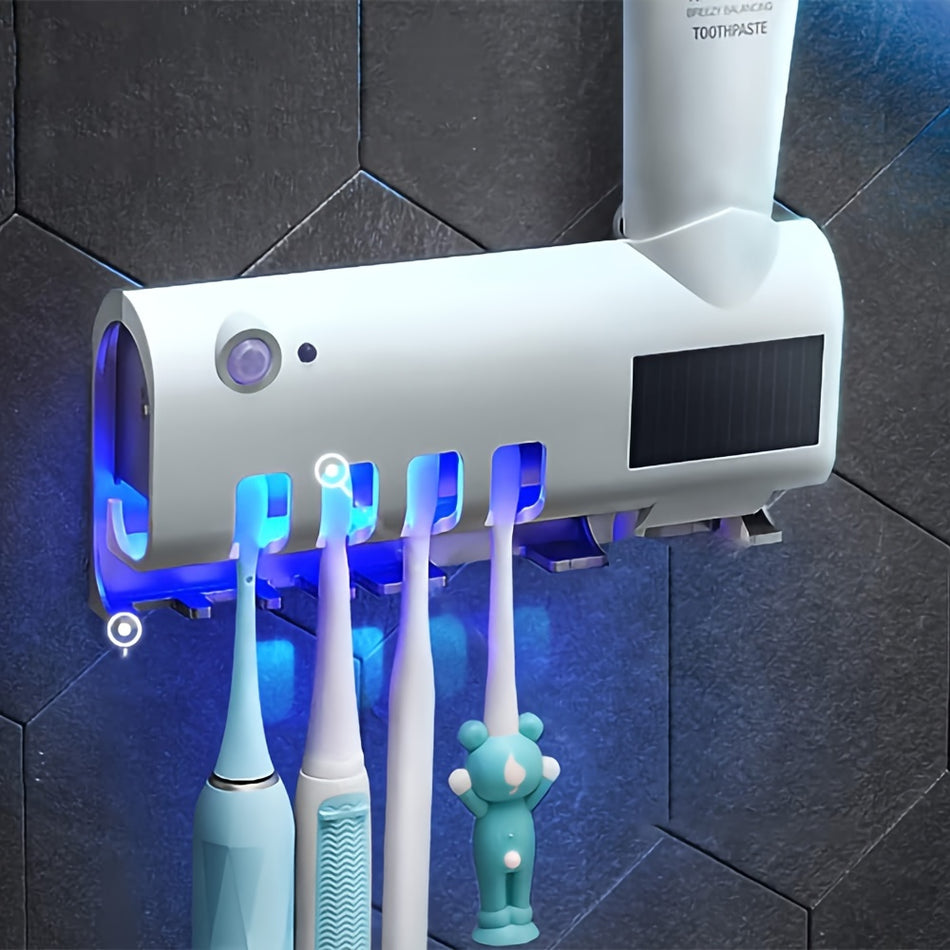 Intelligent UV Toothbrush Sanitizer and Squeezing Toothpaste Holder - Cyprus